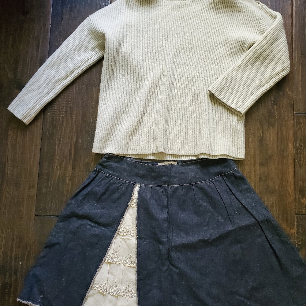 Free People denim skirt